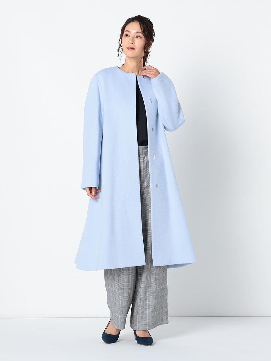 [購入]カシミア混ノーカラーコート