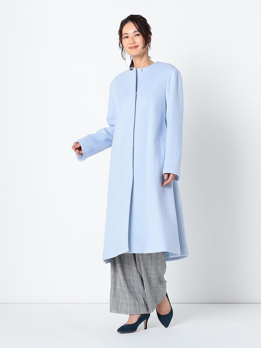 [購入]カシミア混ノーカラーコート