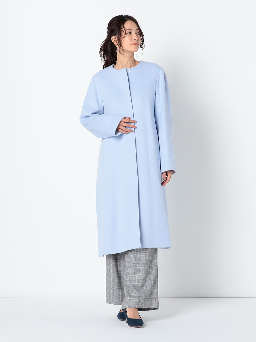 [購入]カシミア混ノーカラーコート