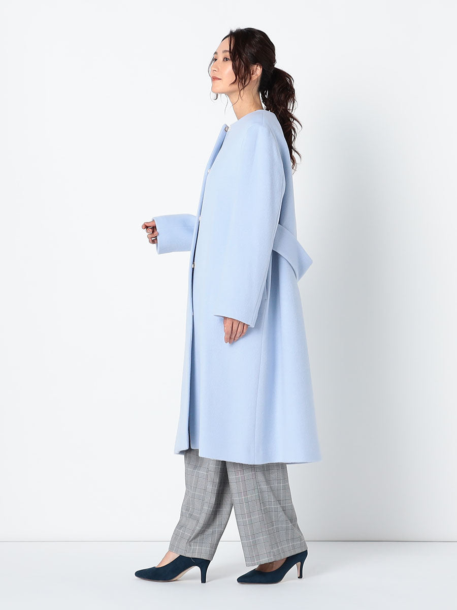 [購入]カシミア混ノーカラーコート