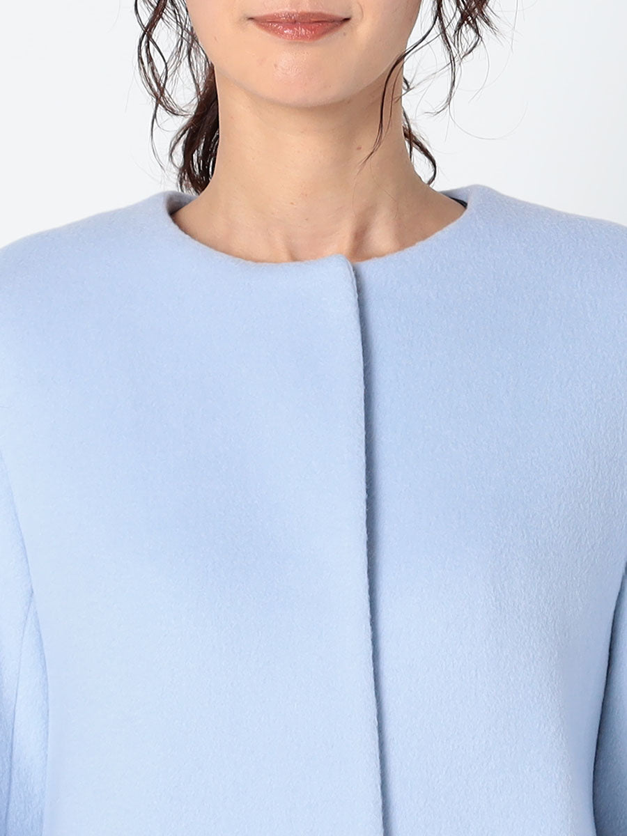 [購入]カシミア混ノーカラーコート