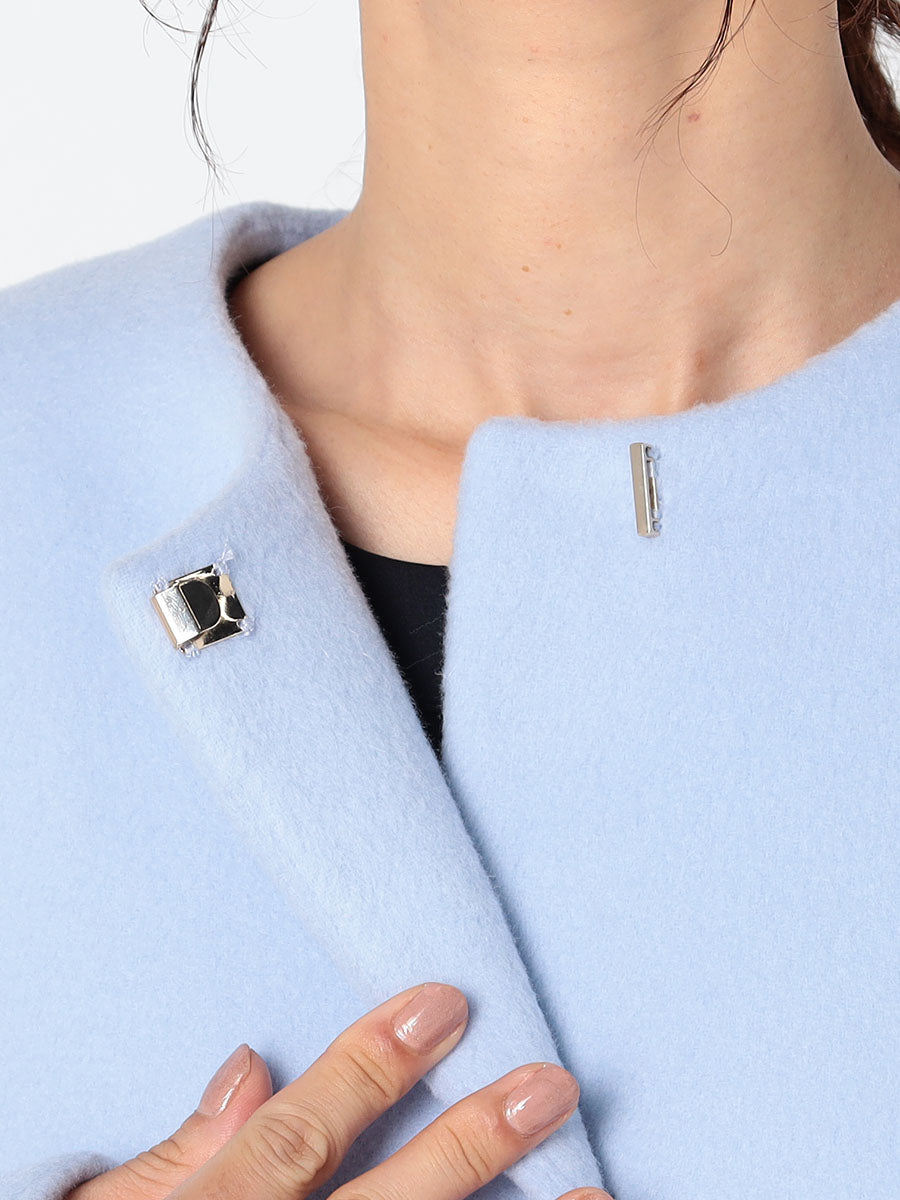 [購入]カシミア混ノーカラーコート