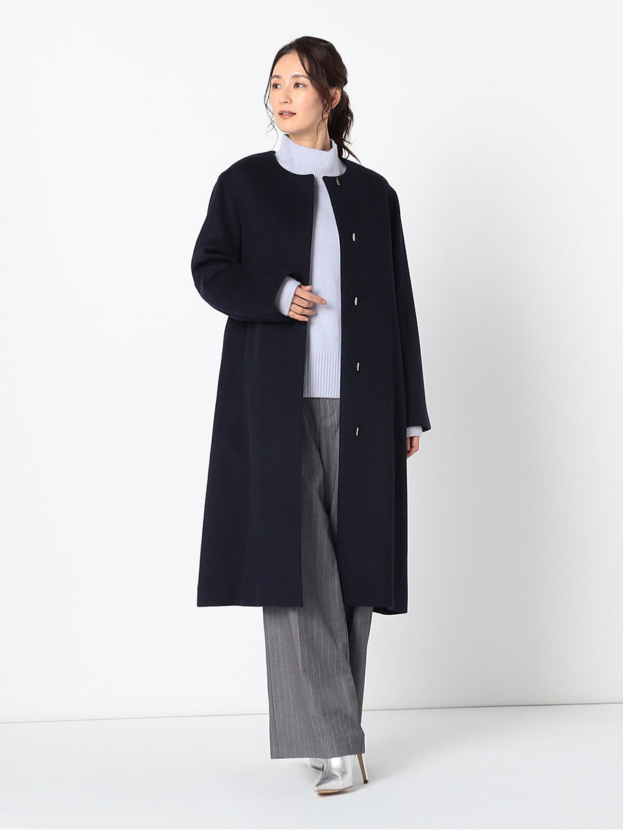 [購入]カシミア混ノーカラーコート