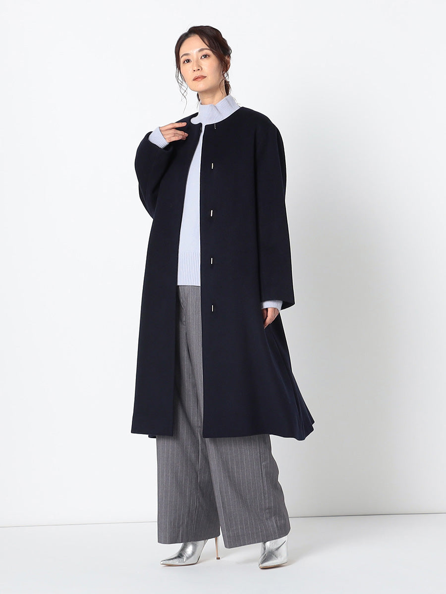 [購入]カシミア混ノーカラーコート