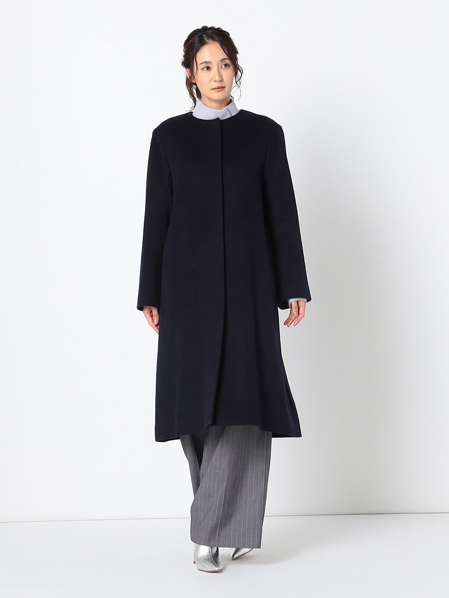 [購入]カシミア混ノーカラーコート