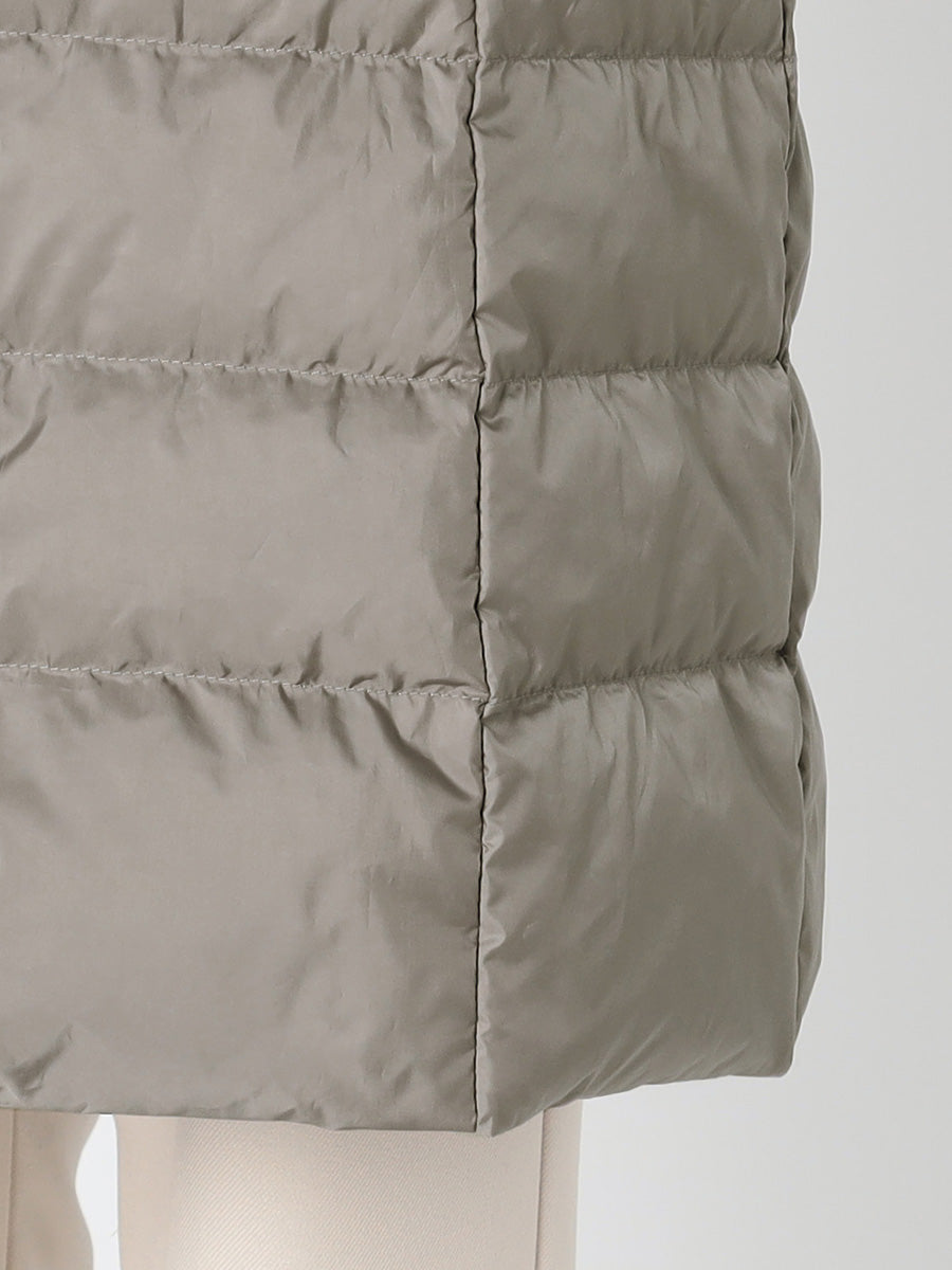 [購入|1ヶ月レンタル]【撥水加工】高密度タフタ・エコファー使いロングダウンコート