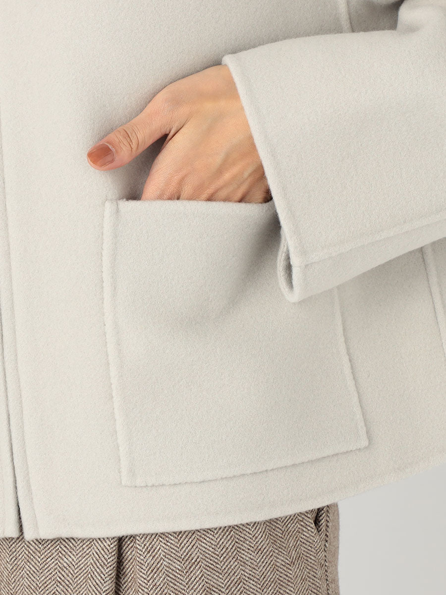 [購入]ノーカラージップショートリバーコート