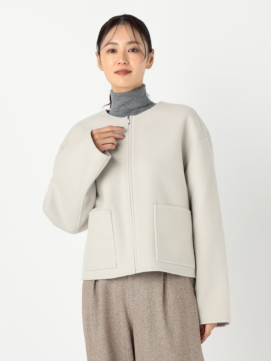 [購入]ノーカラージップショートリバーコート