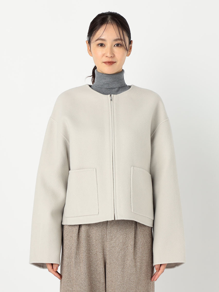 [購入]ノーカラージップショートリバーコート