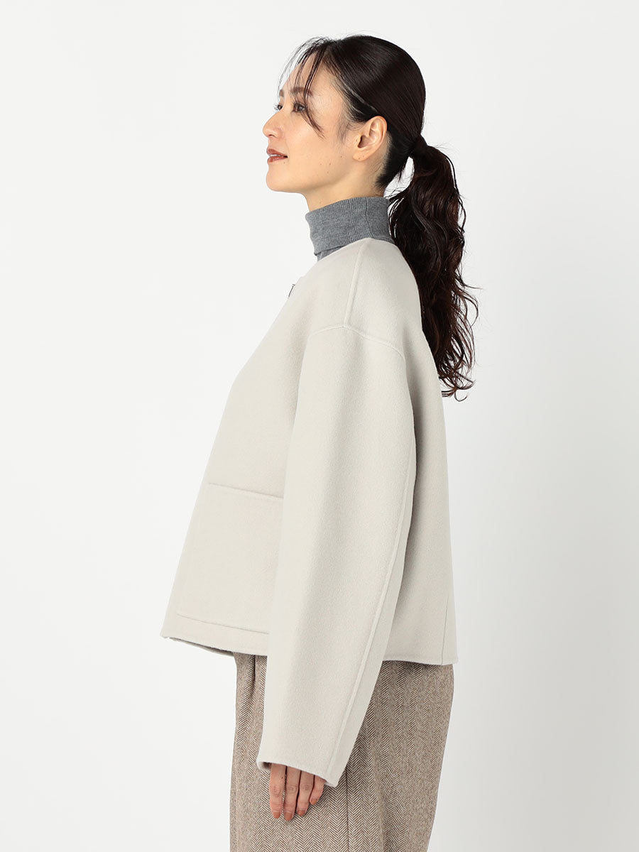 [購入]ノーカラージップショートリバーコート