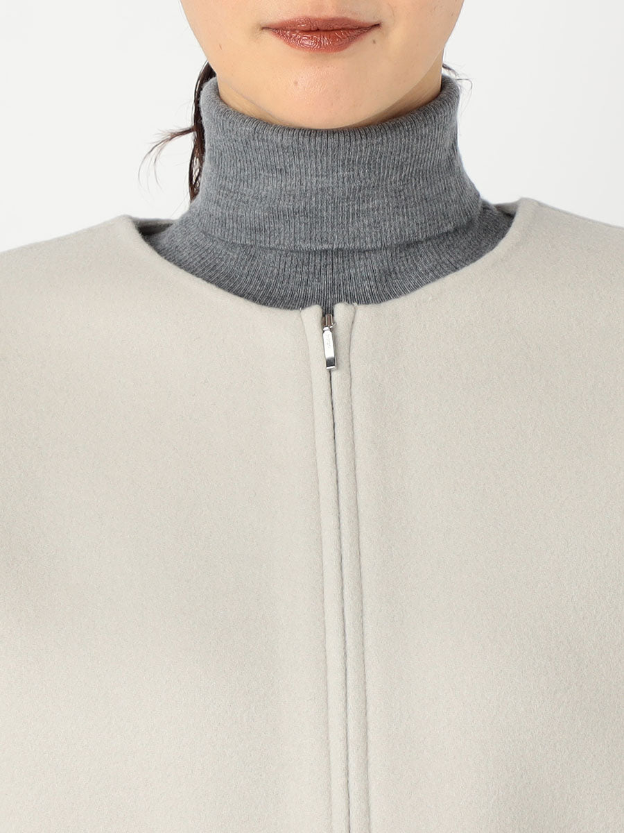 [購入]ノーカラージップショートリバーコート