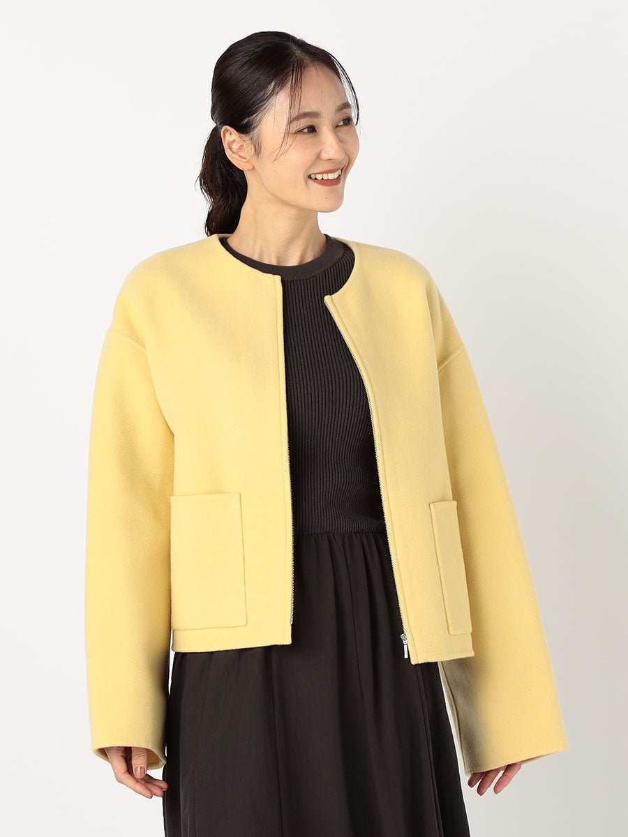 [購入]ノーカラージップショートリバーコート