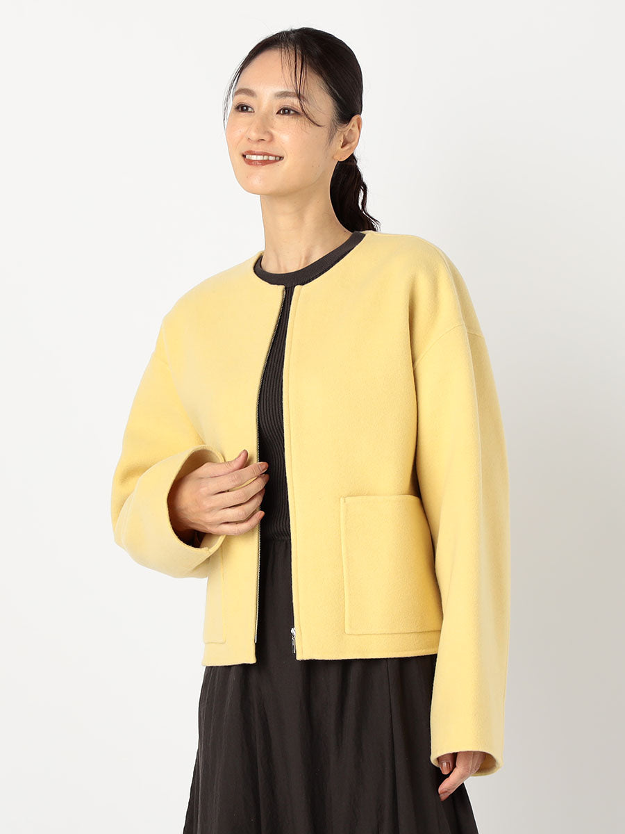 [購入]ノーカラージップショートリバーコート