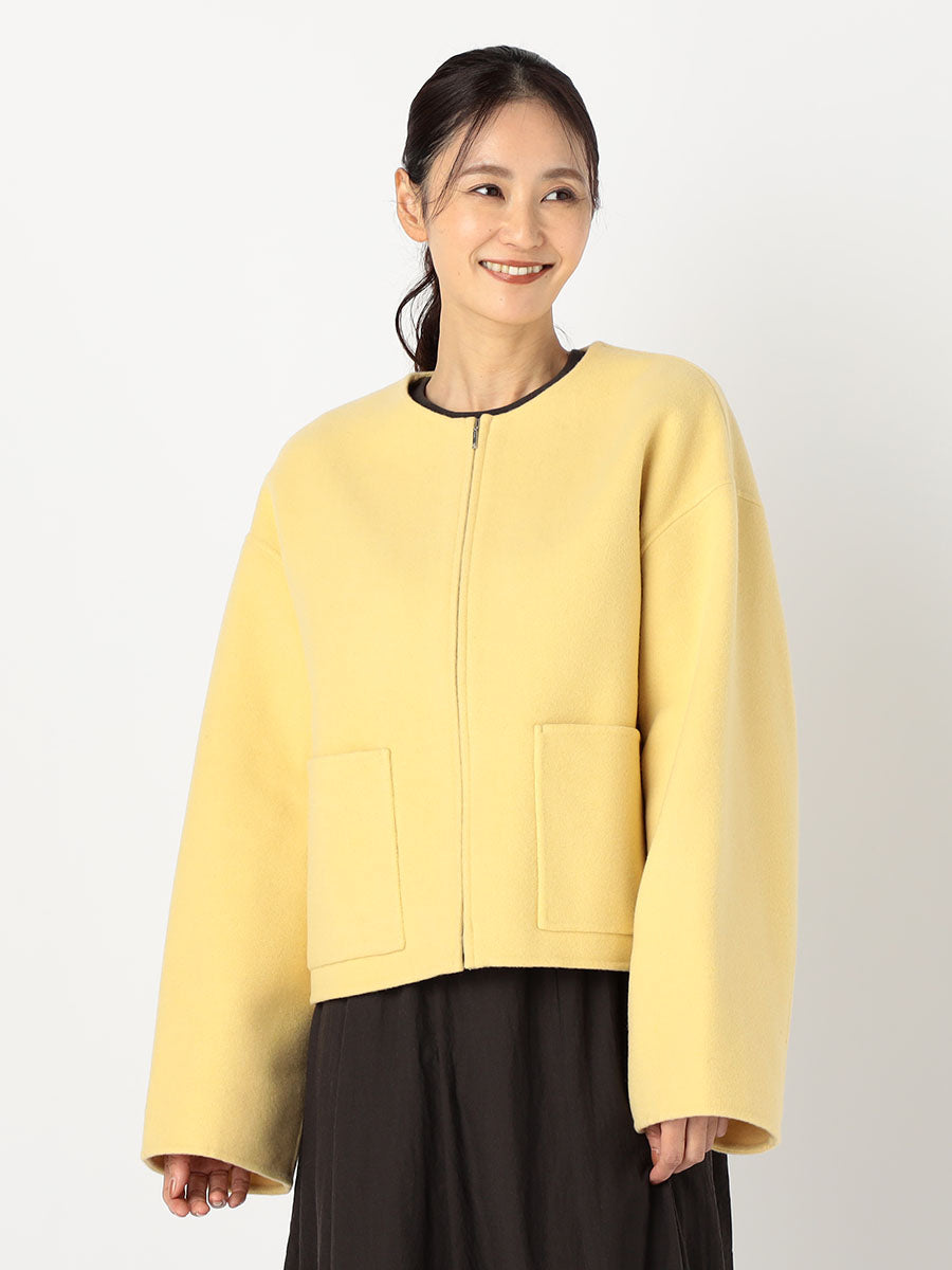 [購入]ノーカラージップショートリバーコート