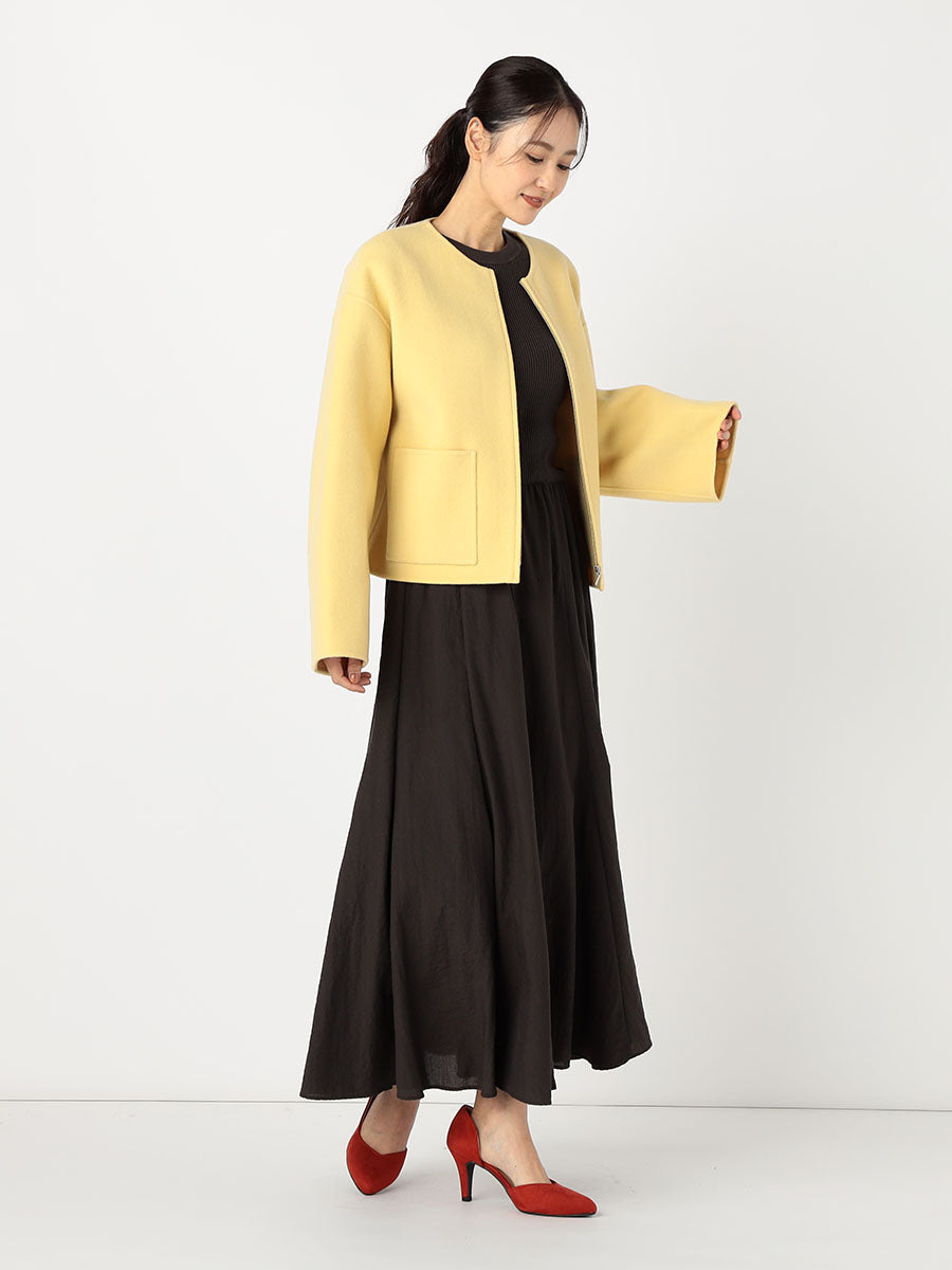 [購入]ノーカラージップショートリバーコート