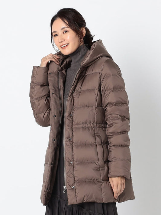 【 23区 】【新色追加/洗える/撥水加工】シレータフタ ミドル丈 ダウンコート