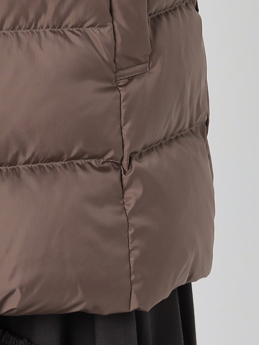 [購入]【洗える/撥水加工】シレータフタ ミドル丈 ダウンコート