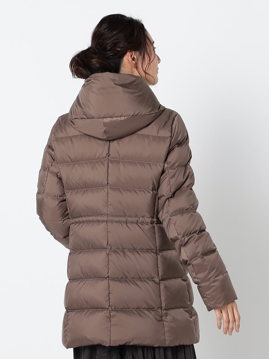 [購入]【洗える/撥水加工】シレータフタ ミドル丈 ダウンコート