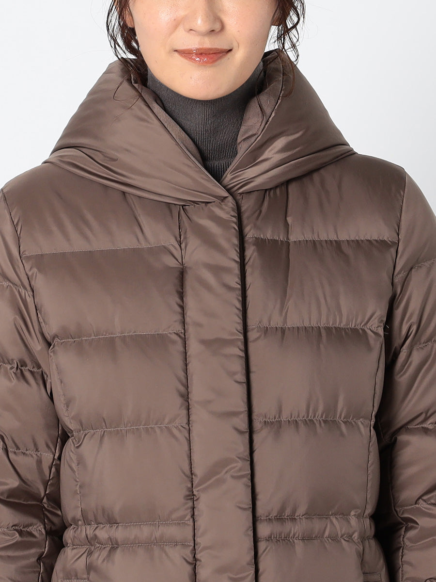 [購入]【洗える/撥水加工】シレータフタ ミドル丈 ダウンコート