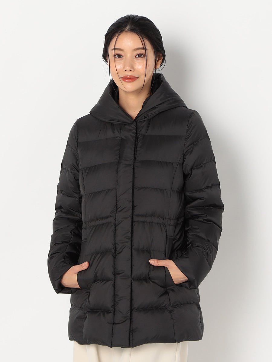 [購入]【洗える/撥水加工】シレータフタ ミドル丈 ダウンコート