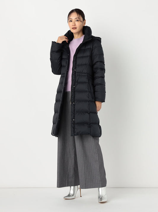 [購入]【洗える/撥水加工】シレータフタ ロング ダウンコート