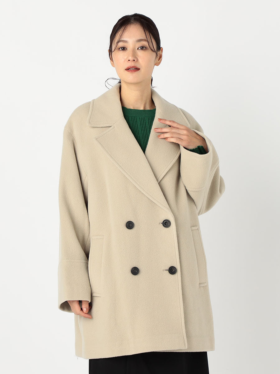 [購入]ダブルブレストフォルムミドルコート