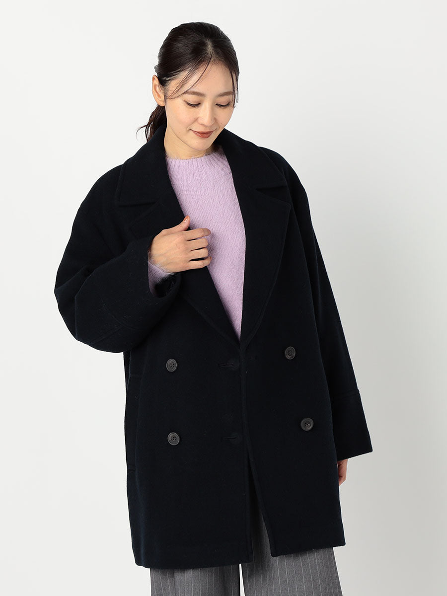 [購入]ダブルブレストフォルムミドルコート