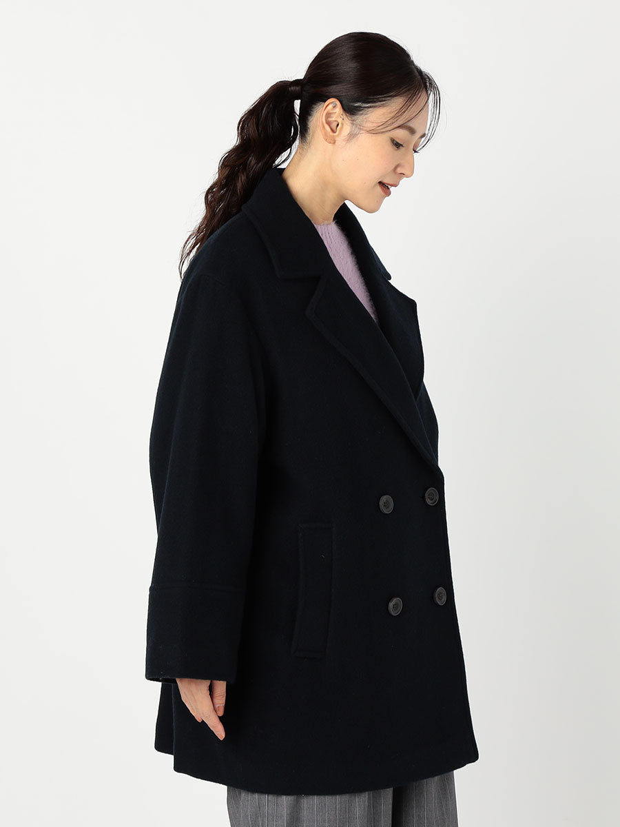 [購入]ダブルブレストフォルムミドルコート