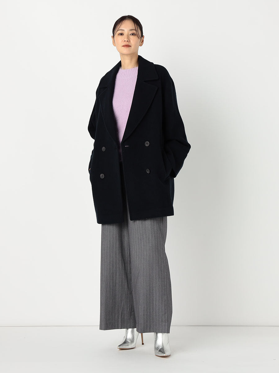 [購入]ダブルブレストフォルムミドルコート
