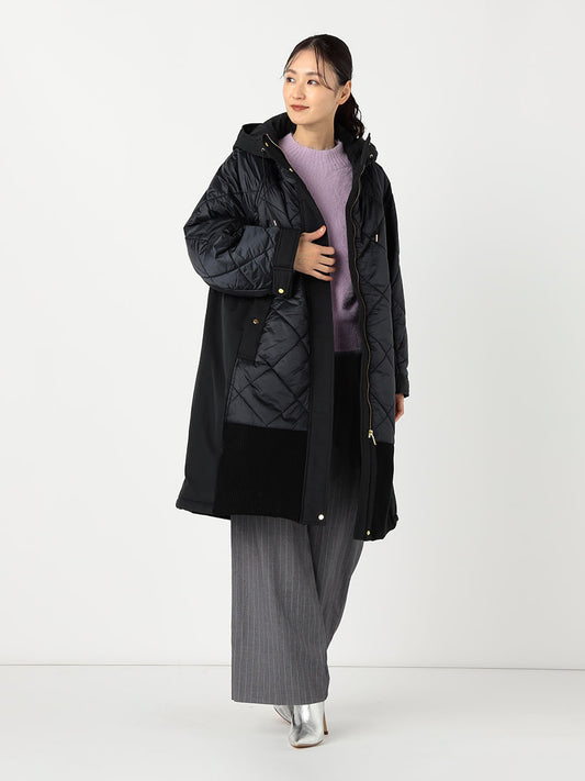 [購入]ナイロンキルティングロングコート