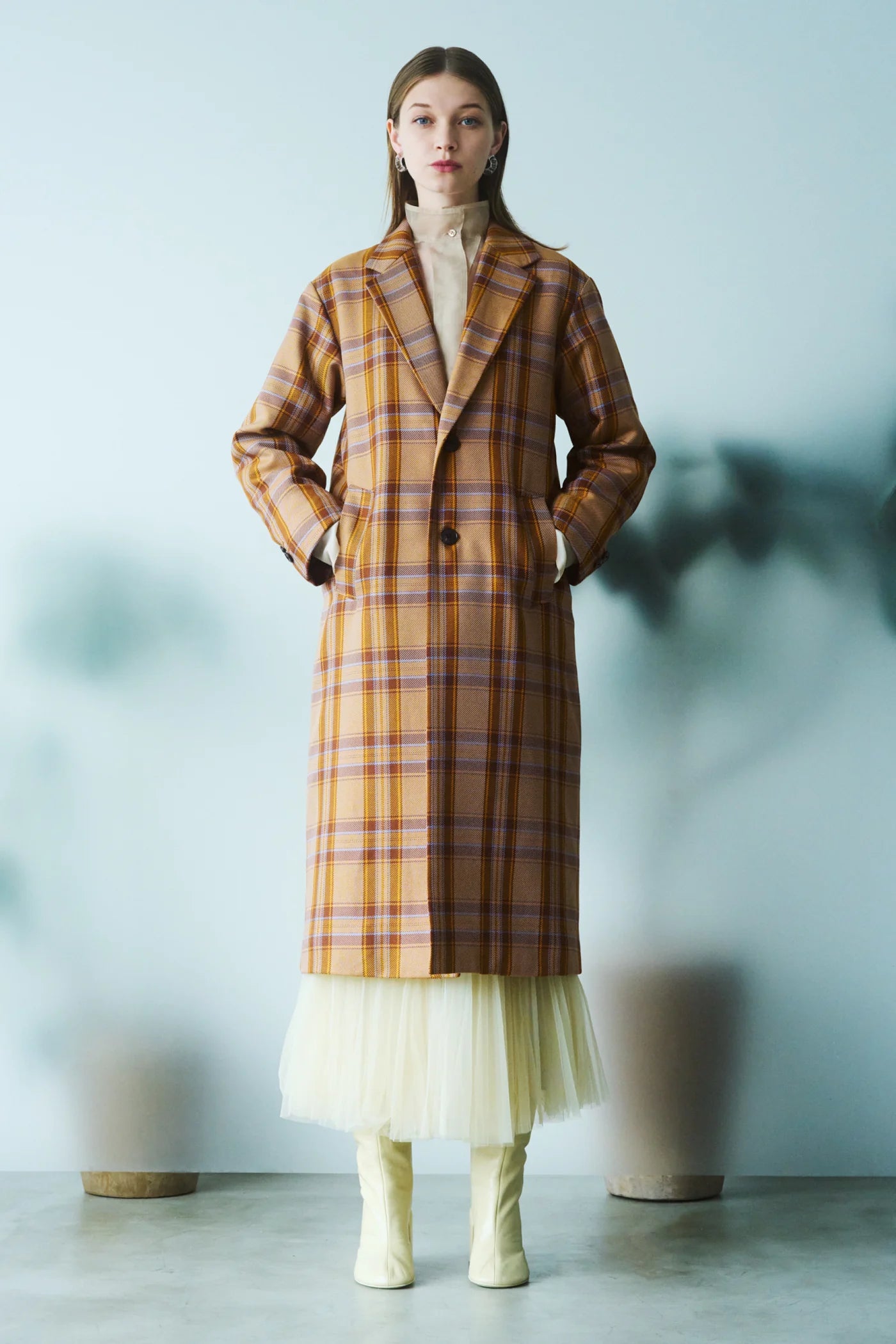 [購入]コチェックチェスターコート-Unisex