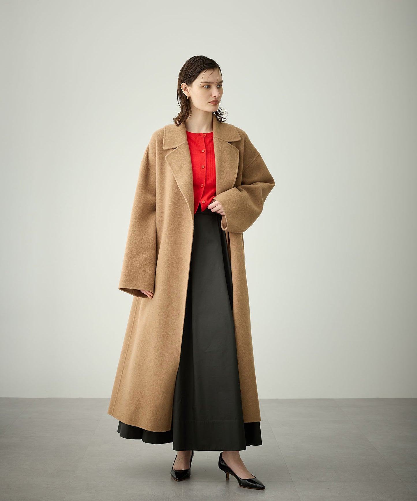 [購入]ウールメルトンロングリバーコート