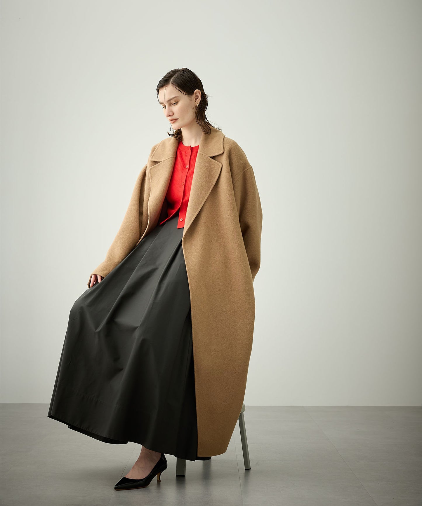 [購入]ウールメルトンロングリバーコート