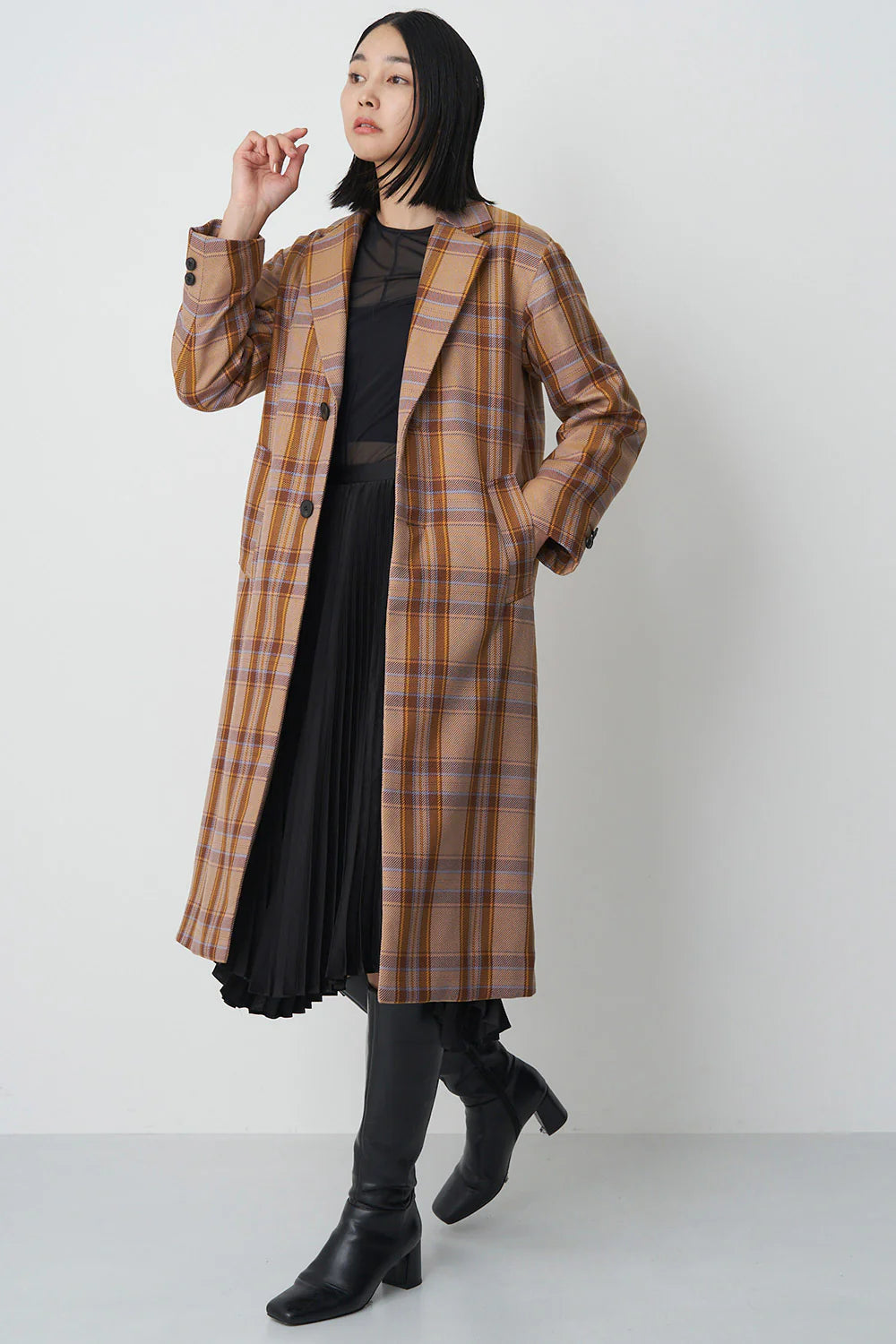 [購入]コチェックチェスターコート-Unisex