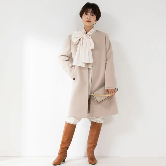 [購入]メリンプダブルビーバーノーカラーコート