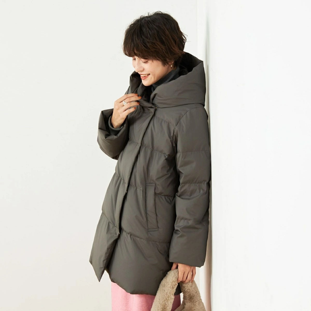 [購入]撥水ダウンショール風フードコート