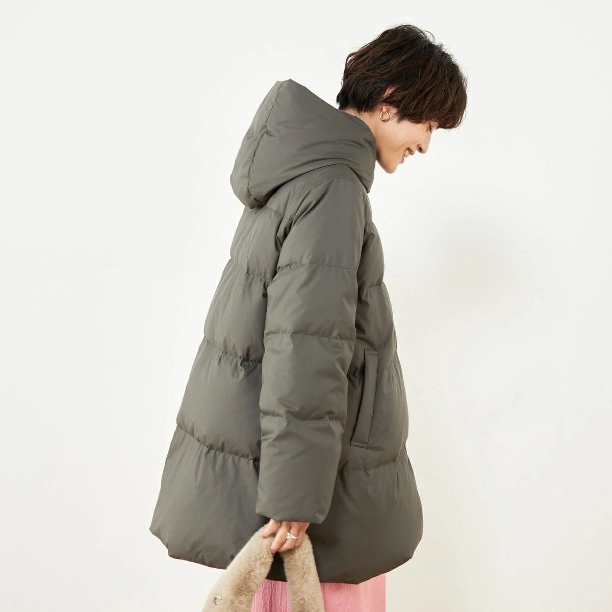 [購入]撥水ダウンショール風フードコート