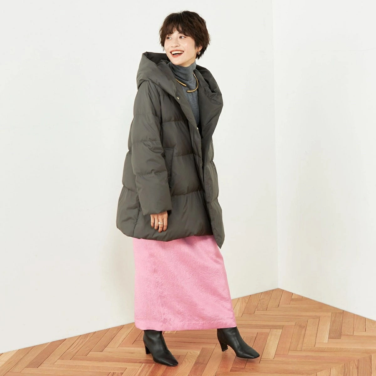 [購入]撥水ダウンショール風フードコート