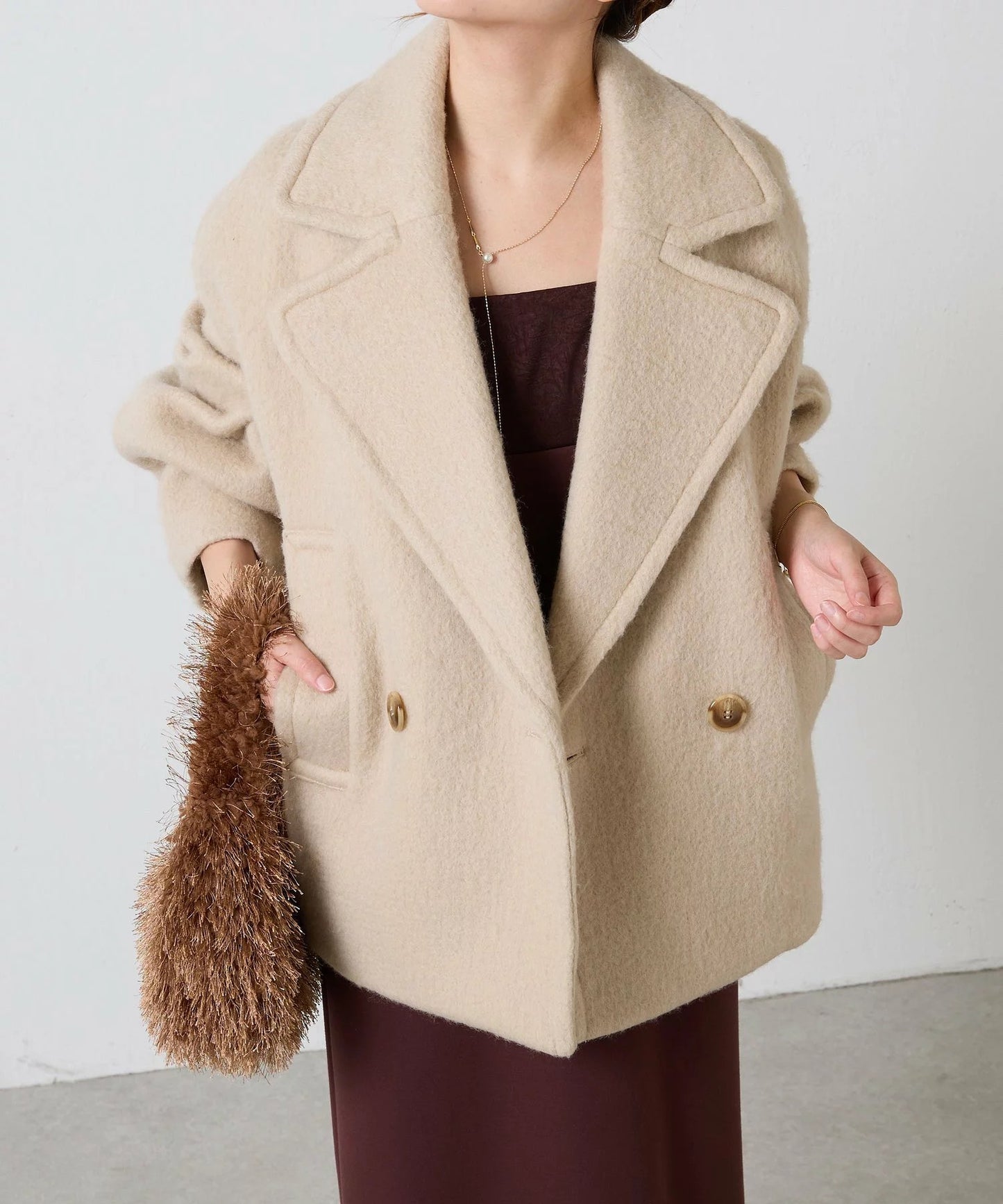 [購入]ウール混シャギーPコート