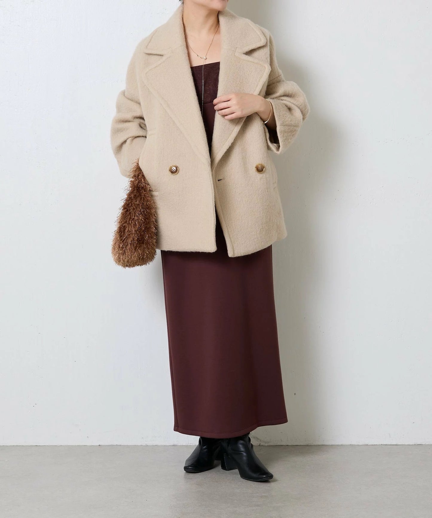 [購入]ウール混シャギーPコート