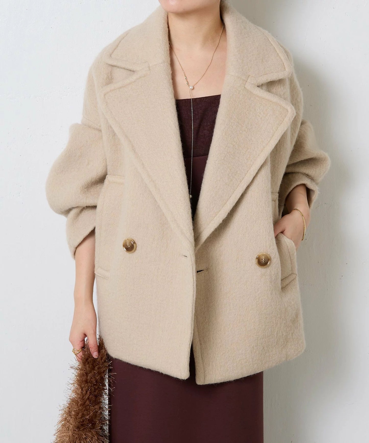 [購入]ウール混シャギーPコート