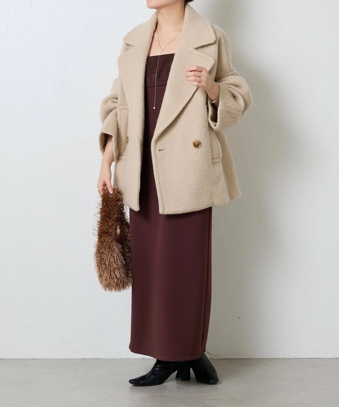 [購入]ウール混シャギーPコート