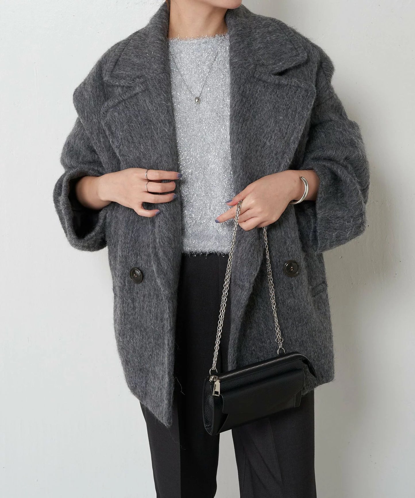 [購入]ウール混シャギーPコート